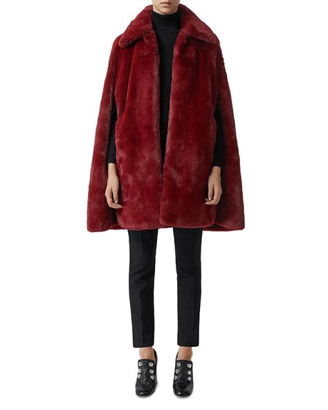 burberry allford faux fur cape